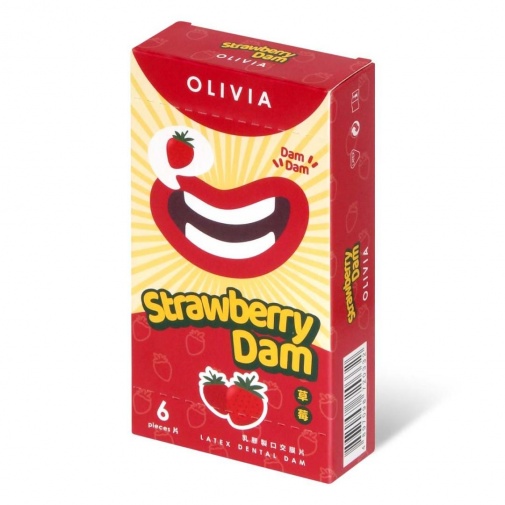 Olivia - 草莓味乳膠口交膜 6片裝 照片