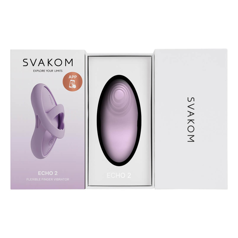 SVAKOM - Echo 2 APP Flexible Finger Vibrator - Pink Lilac photo-15
