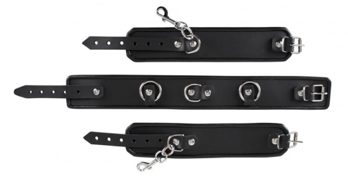 Zado - Leather Neck & Hand Cuffs - Black photo