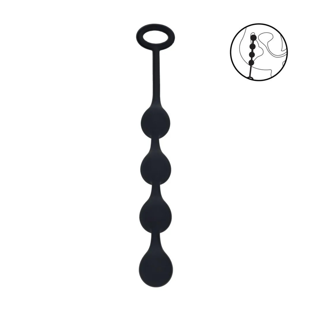 Levelz - Waterdrop Silicone Anal Balls S - Black 照片-3