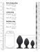 Ouch - Rippled Butt Plug Set - Black photo-6