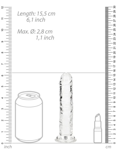 RealRock - 6" Straight Realistic Dildo - Clear photo