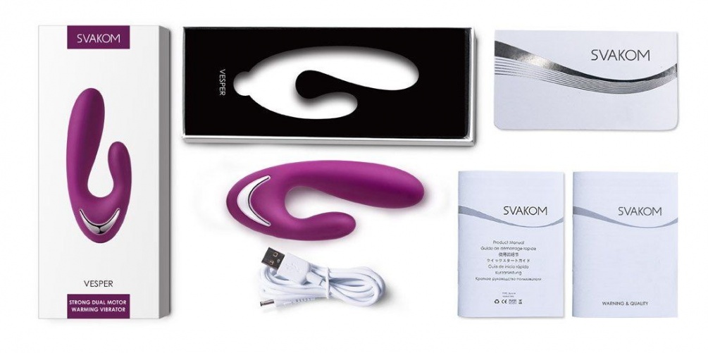 Vesper designed with a flexible V shape and has 2 different ... SVAKOM - Vesper Vibrator - Violet photo-9