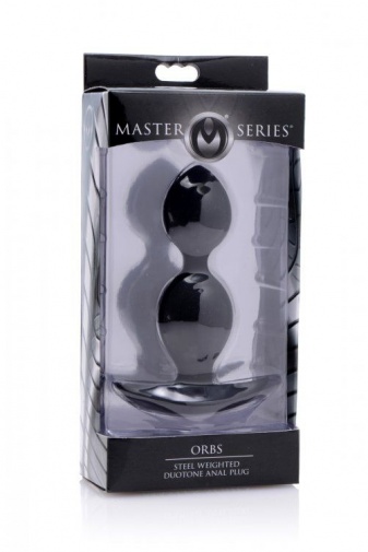 Master Series - 二重矽胶后庭塞 - 黑色 照片