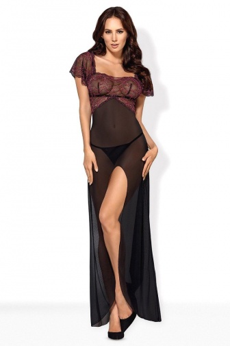 Obsessive - Sedusia Gown & Thong - Black - S/M photo