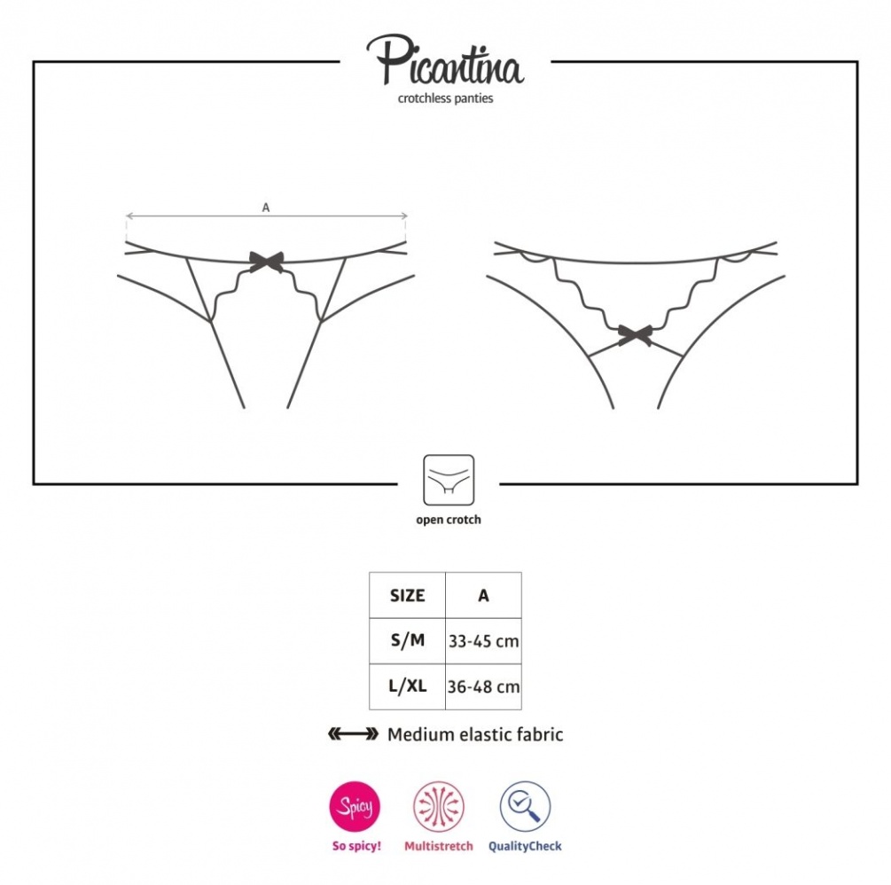 A spicy warm up! Perfect gift for a beginning of an incredib... Obsessive - Picantina Crotchless Thong - Black - L/XL photo-11