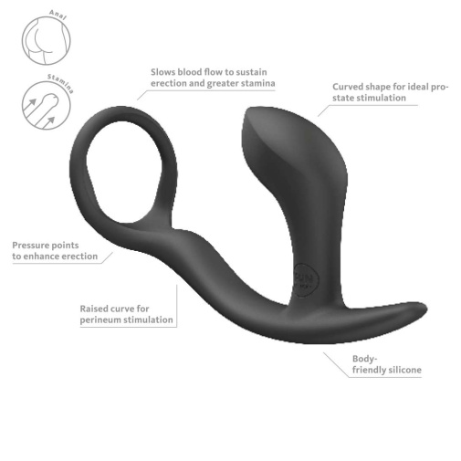 Fun Factory - Bootie Ring 後庭塞連陰莖環 - 黑色 照片