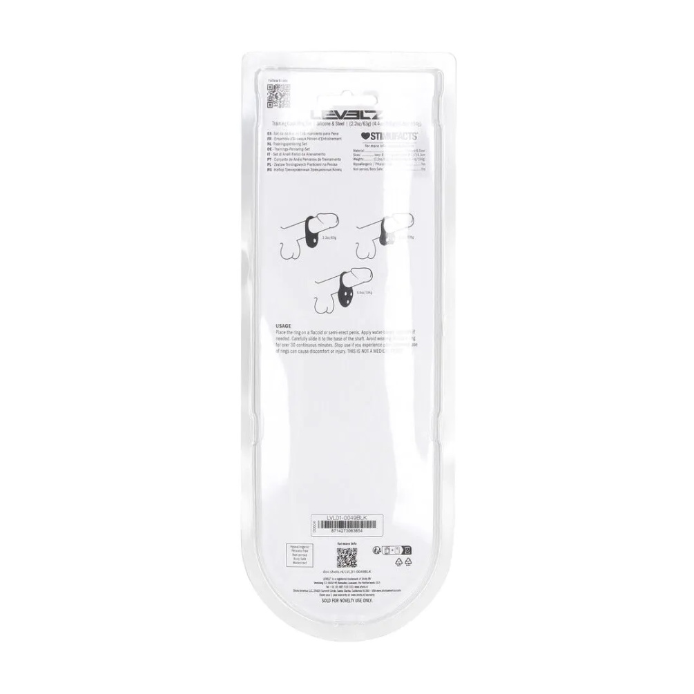 Levelz - 训练型阴茎环 3件套装 - 黑色 照片-7