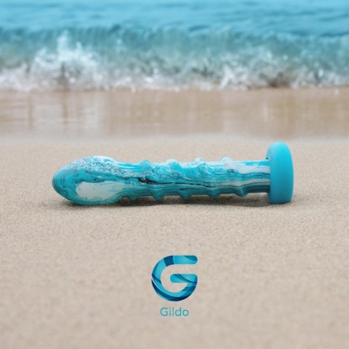 Gildo - Ocean Wave Glass Dildo - Blue photo