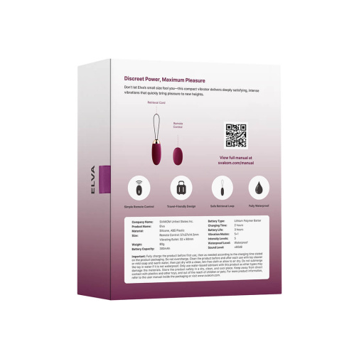 SVAKOM - Elva Remote Control Egg Vibrator - Violet photo