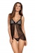 Obsessive - 877-BAB-1 連身裙連丁字褲 - 黑色 - S/M 照片