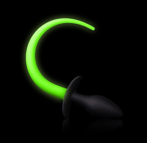 Ouch - Glow In Dark Puppy Tail Plug - Green photo