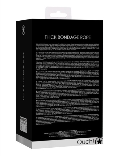 Ouch - Thick Bondage Rope 10m - Black photo