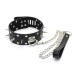 Kiotos - Spiked Leather Collar w Leash - Black photo