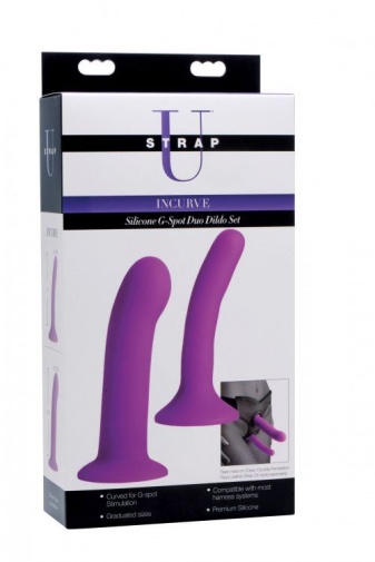 Strap U - 矽胶G点假阳具套装 2件装 - 紫色 照片