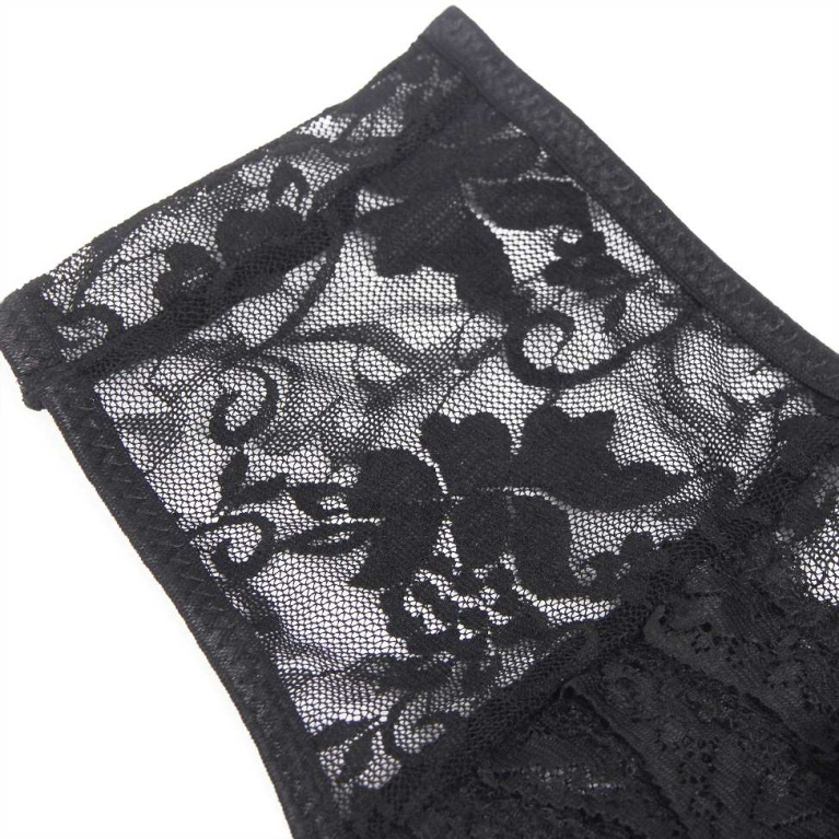 Ohyeah - Lace Crotchless Panty - Black - L photo