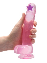 RealRock - 8" Realistic Dildo w Balls - Pink photo