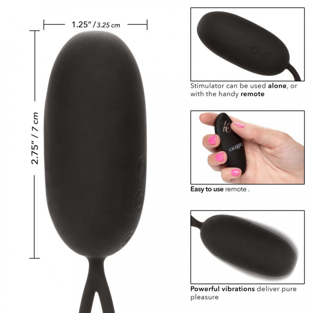 Tantalize and tease your sweet spots with the Silicone Remot... CEN - Remote Rechargeable Egg - Black photo-10