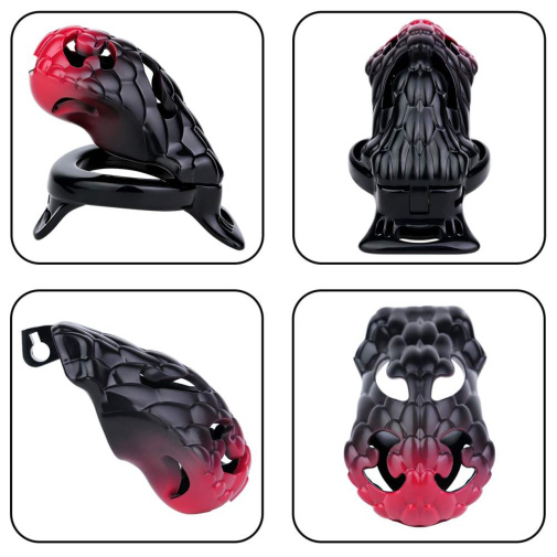FAAK - Dragon Resin Chastity Cage M - Black photo