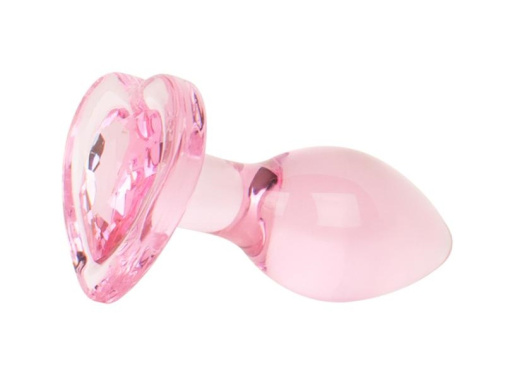 Add a touch of elegance to your anal adventures with this gl... Easytoys - Heart Glass Plug - Pink photo