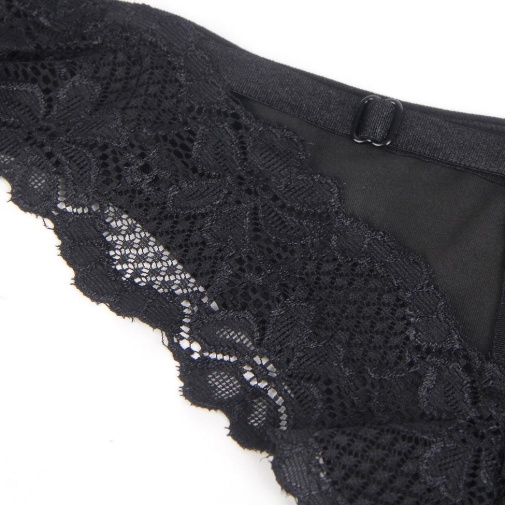 Ohyeah - Lace Hollow Out Panty - Black - XL 照片