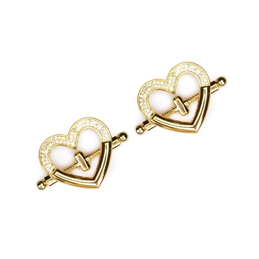 Liebe Seele - Heart Shaped Nipple Clamps - Gold photo