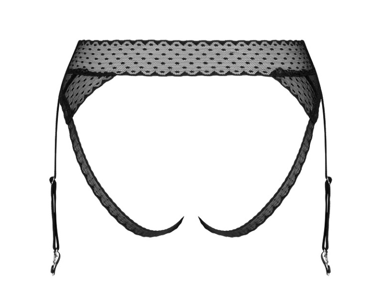 Obsessive - Lanelia 吊襪帶內褲 - 黑色 - 中碼/大碼 照片