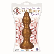 Royal Hiney - Queen Ribbed Anal Plug - Gold photo