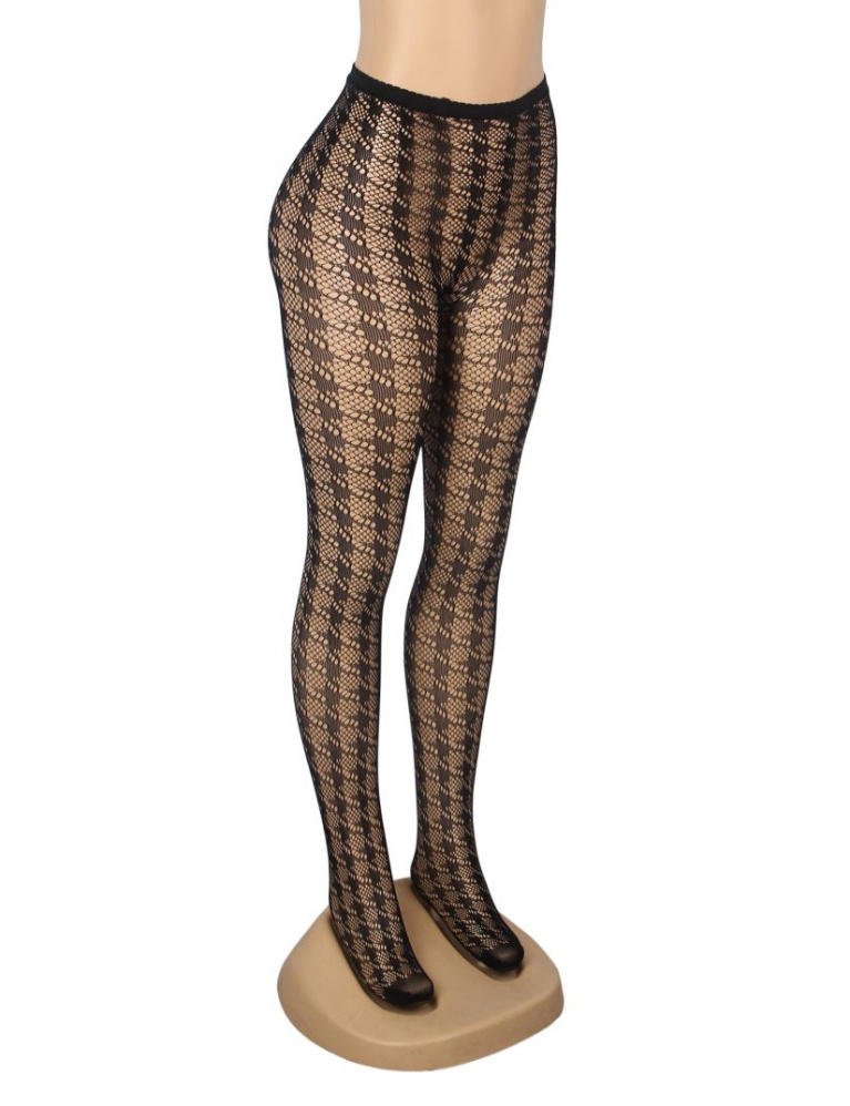 Ohyeah - Sexy Houndstooth Pantyhose - Black - S photo