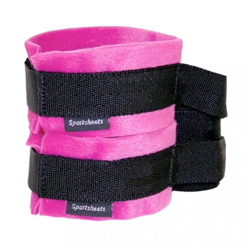 Sportsheets - Kinky Pinky Cuffs with Tethers - Pink photo