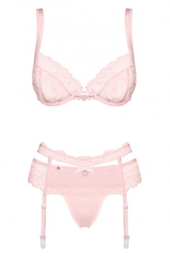 Obsessive - Heartina 3 pcs Set - Pink - L/XL photo