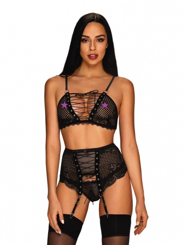 Obsessive - Basitta Set 3pcs - Black - S/M photo