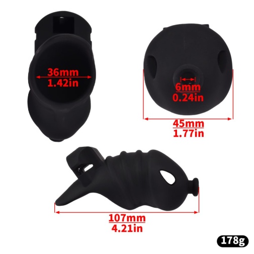 FAAK - Long Resin Chastity Cage - Black 照片