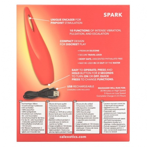 CEN - Red Hot Spark 穿洞尖頭振動器 - 紅色 照片