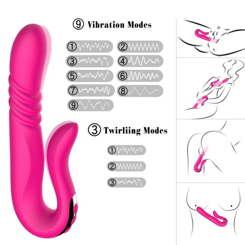 Secwell - Deluxe Thrusting Dual Vibrator - Purple photo