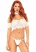 Leg Avenue - Eyelash Lace Strapless Crop Set 3 pcs - White - M/L photo