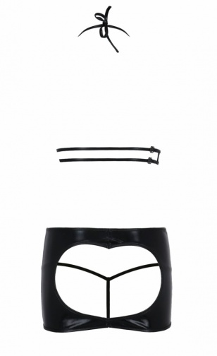 Passion - Vicky Set w Open Bra - Black - L/XL photo