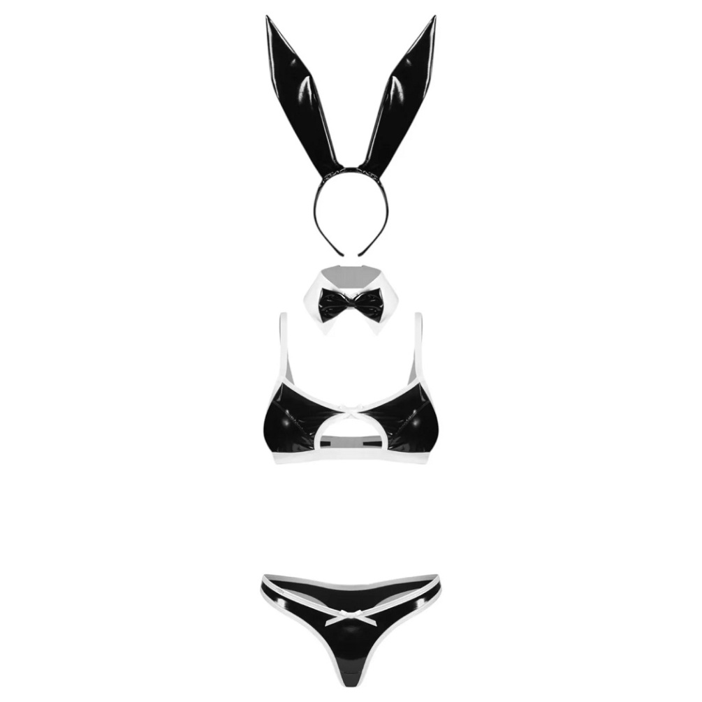 Obsessive - Night Bunny Costume 4 pcs - Black - L/XL photo-7
