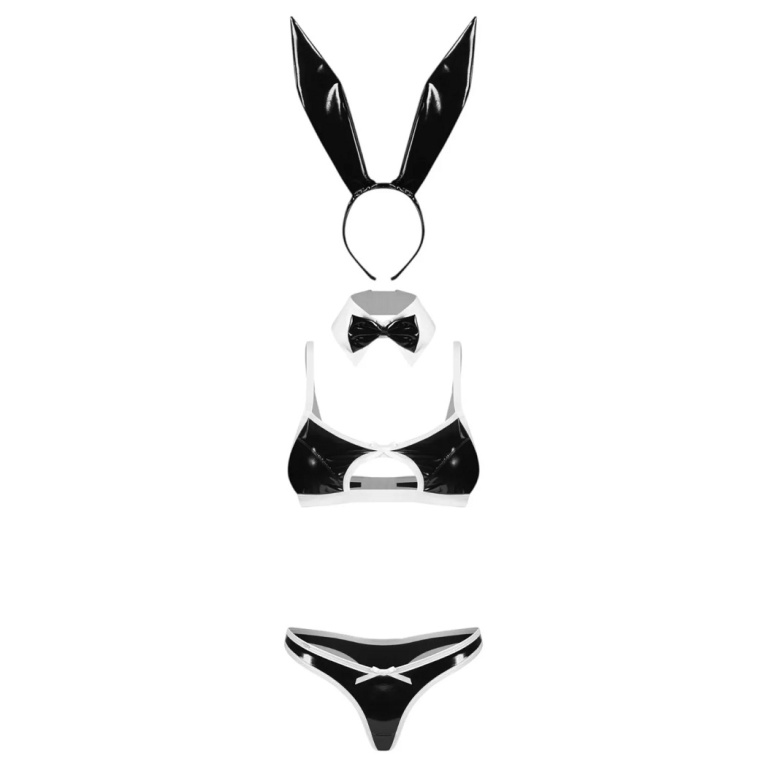 Obsessive - Night Bunny Costume 4 pcs - Black - L/XL photo