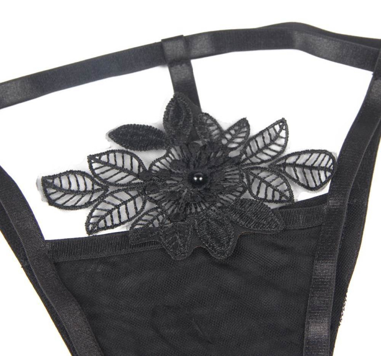 Ohyeah - 羽毛鋼托內衣套裝 - 黑色 - 加大碼 照片