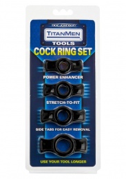 Doc Johnson - TitanMen Cock Ring Set - Black photo
