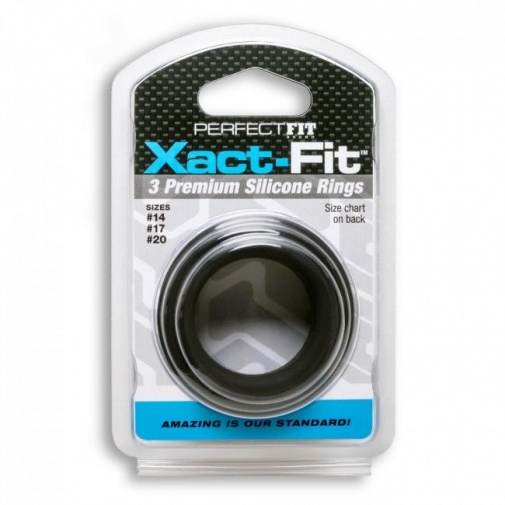 Perfect Fit - Xact Fit 陰莖環 3 個套裝 - 黑色 照片