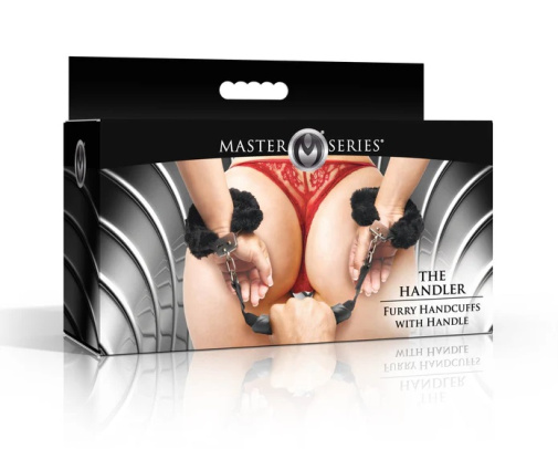 Master Series - Handler Furry Handcuffs - Black photo