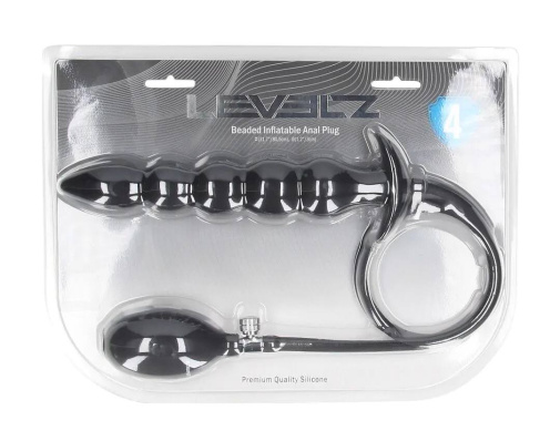 Levelz - 珠炼式充气后庭塞 - 黑色 照片