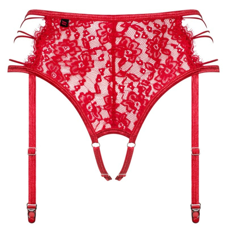 Obsessive - Rediosa 吊袜带 - 红色 - S/M 照片