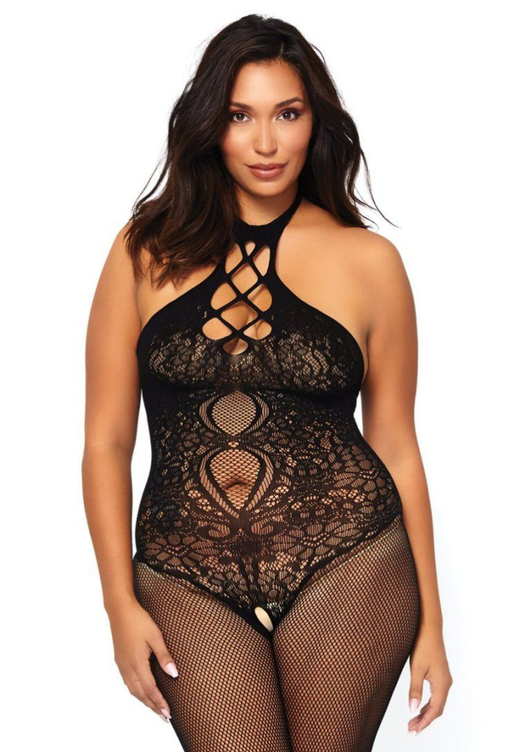 Leg Avenue - Floral Lace Bodystocking - Plus Size photo