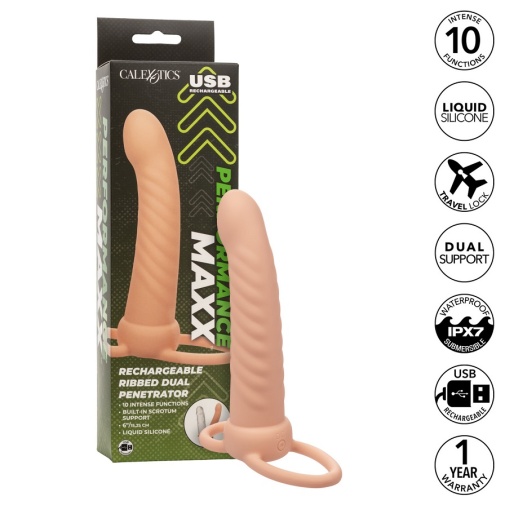 CEN - Maxx Ribbed Vibro Dual Penetrator - Flesh photo