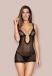Obsessive - 877-CHE-1 Chemise & Thong - Black - L/XL photo-5