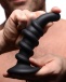 Prostatic Play - Coiled Swirl 震动矽胶肛塞连遥控 - 黑色 照片-2