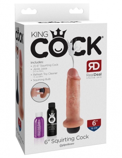 King Cock - Squirting Cock 6″ - Flesh photo